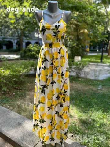 Дълга рокля с ефектен гръб Червена и Жълта, снимка 3 - Рокли - 51099510