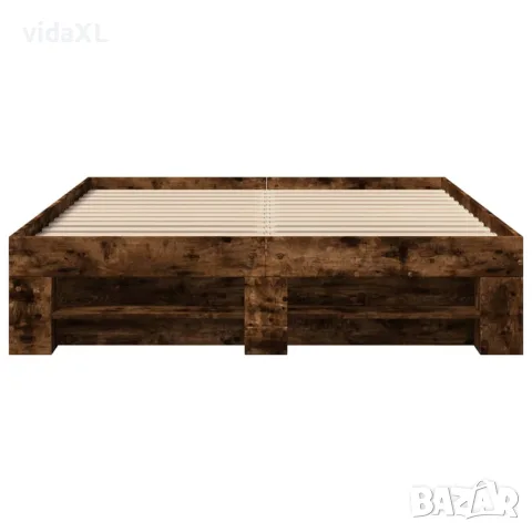 vidaXL Рамка за легло без матрак опушен дъб 120x200 см инженерно дърво, снимка 5 - Спални и легла - 56146896