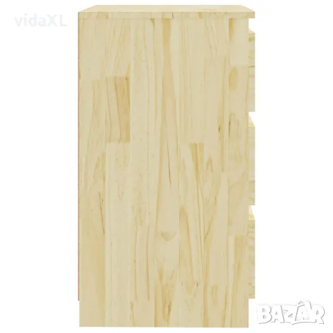 vidaXL Нощно шкафче, 60x36x64 см, бор масив, снимка 5 - Шкафове - 56147775