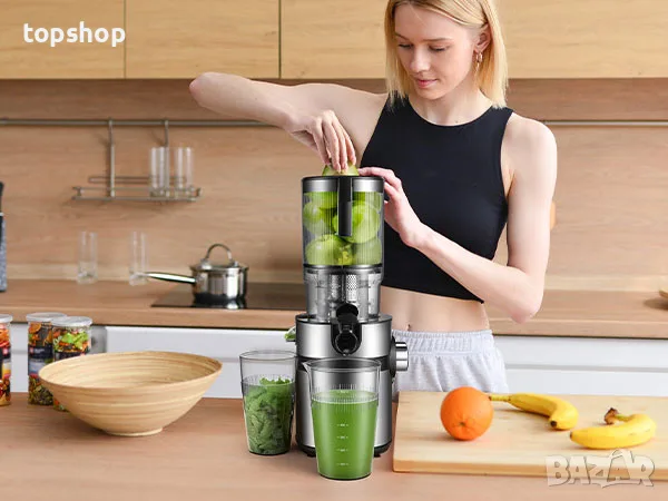 Чисто Нова Бавнопресоваща Сокоизстисквачка Cold Press Juicer YASHE (127 mm Голям Отвор)  , снимка 15 - Сокоизстисквачки и цитрус преси - 56119537
