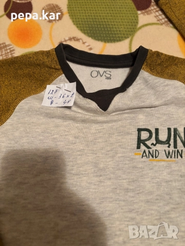 Дънки маркови 140 и блузи ватирани 128, снимка 5 - Детски пуловери и жилетки - 51768481