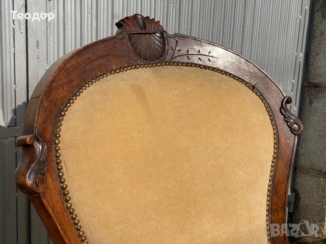 Викторианско кресло около 1900 година , снимка 5 - Антикварни и старинни предмети - 50531511