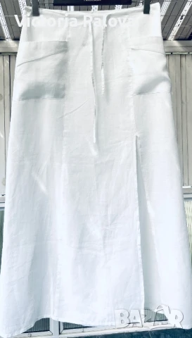 Екстравагантна ленена пола NUVOLA Италия, снимка 2 - Поли - 51228026