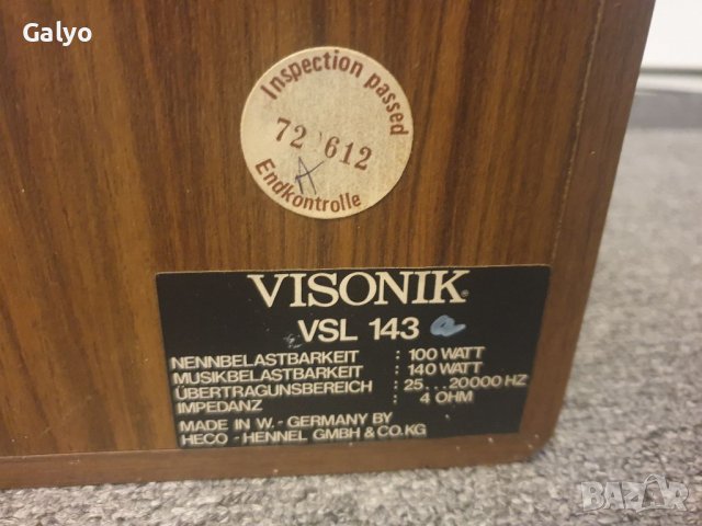 Visonik  VSL 143, снимка 9 - Тонколони - 39379440