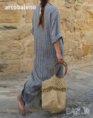 Дамска широка дълга рокля, 3цвята , снимка 3 - Рокли - 48170955