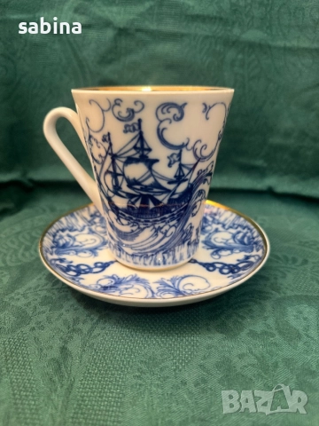Порцеланова голяма чаша за чай на ЛФЗ Ломоносов, снимка 2 - Други ценни предмети - 52671439