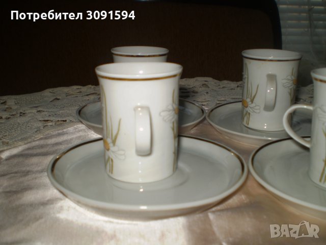 Стар Български порцелан комплект от 4 чаши за кафе, снимка 4 - Други ценни предмети - 39147202