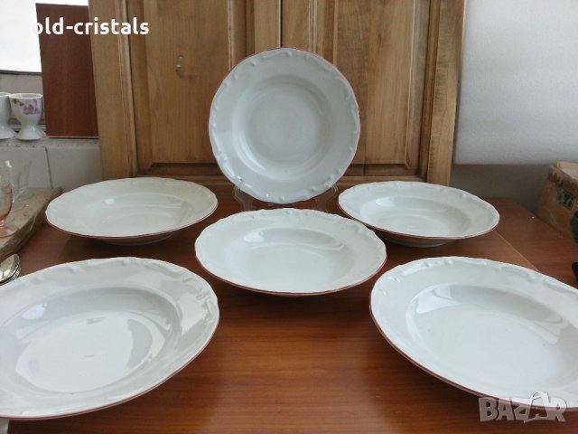 Стар български порцелан чинии дълбоки Изида , снимка 2 - Чинии - 33961859