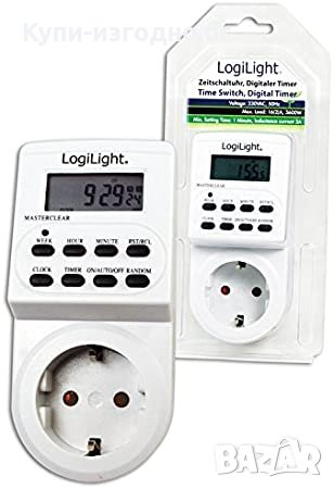 LogiLight - Дигитален Taймер за контакт с капак indoor / outdoor 3600W , 290гр , Чисто нови , , снимка 3 - Други стоки за дома - 28341647