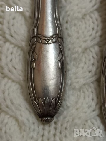 Сребърни антикварни прибори от Франция изцяло с орнаменти ,маркировка и при двата прибора Minerva,сн, снимка 9 - Антикварни и старинни предмети - 32091892