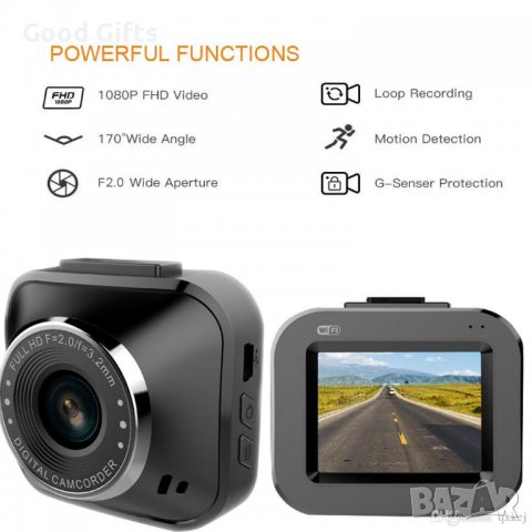 ВИДЕОРЕГИСТРАТОР WIFI DASHBOARD 1080P 2" ЕКРАН, снимка 7 - Аксесоари и консумативи - 39296440