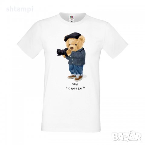Мъжка тениска bear Say Cheese,Мече,Меченце,Животно, Играчка,Изненада,Подарък,Повод,, снимка 7 - Тениски - 37293777