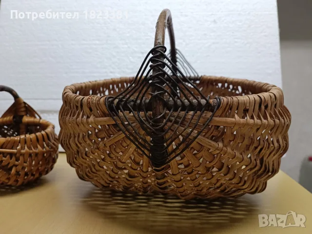 Стари плетени кошници, снимка 2 - Антикварни и старинни предмети - 55966978