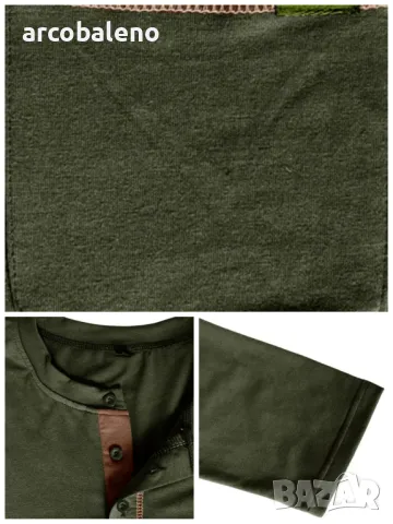 Мъжка тениска с дълъг ръкав Henley, 6цвята , снимка 4 - Тениски - 48319076