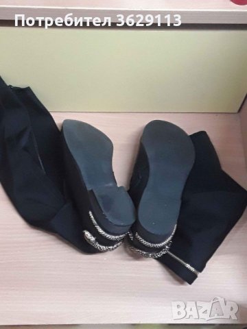 Два артикула . Мъжки елегантни обувки и дамски ластичен ефектен черен ботуш, снимка 6 - Ежедневни обувки - 44177505