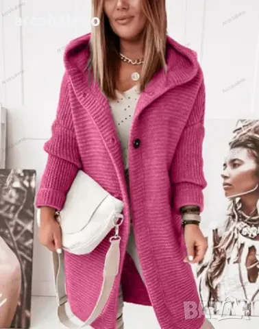 Дамска свободна жилетка с качулка, 9цвята , снимка 8 - Жилетки - 48409862