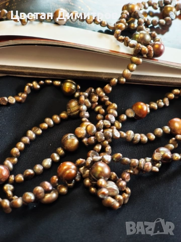 много ДЪЛГО ретро колие / наниз от  истински барокови перли, снимка 9 - Колиета, медальони, синджири - 53269828