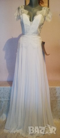 Булчинска сватбена дълга бяла рокля Asos, нова, с етикет, р-р S, снимка 1 - Рокли - 37487233