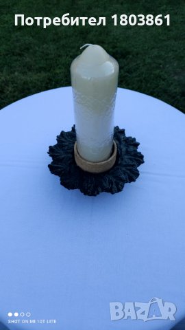 Холандски свещник керамика и метал+декоративна свещ