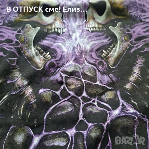 Тениска тотал принт скелет черепи MADE IN UK марка SPIRAL direct, снимка 3 - Тениски - 51286888