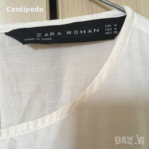 Копринена блуза с бродерии Zara, снимка 3 - Ризи - 31599102