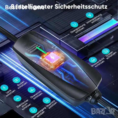 Зарядна станция Type2 за електромобили с WiFi Bluetooth управление, 6 м FNRIDS, снимка 8 - Аксесоари и консумативи - 49349444