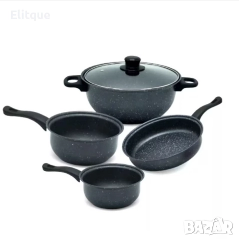 Комплект качествени тенджери от 7 части с незалепващо мраморно покритие.  ? Обновете своята кухня с , снимка 7 - Съдове за готвене - 52778808