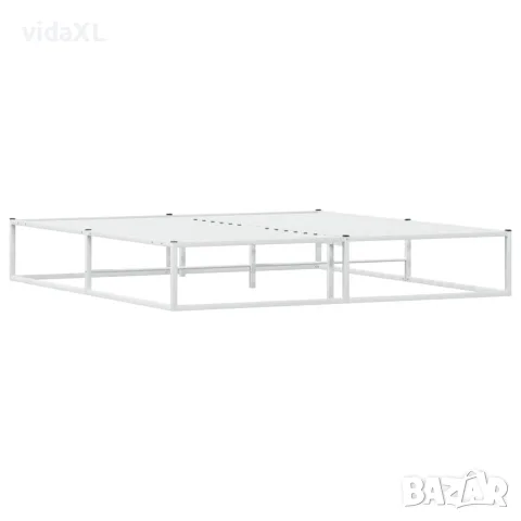 vidaXL Рамка за легло без матрак Бяла 180x200 cm Метал, снимка 6 - Спални и легла - 56147556