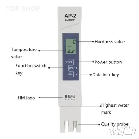 TDS/EC измервателни уреди за вода от AquaPro AP-2, снимка 5 - Гедорета - 49105159