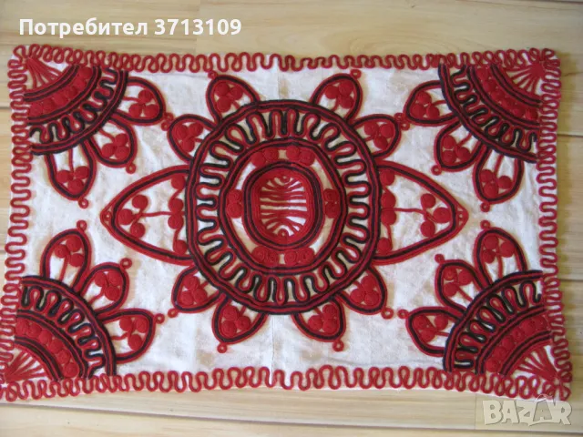 Стара възглавница -вълнени ширити и лен, ръчно шита,74х46см., снимка 12 - Антикварни и старинни предмети - 49402786