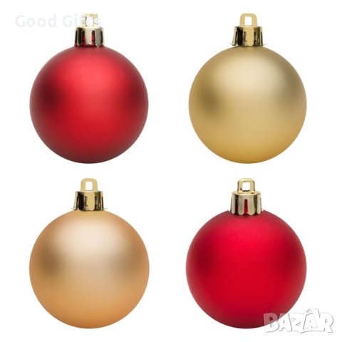 16 броя Комплект коледни топки, Червени и златни, 5см, снимка 2 - Други стоки за дома - 42673330
