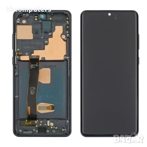 Дисплей за SAMSUNG G988 Galaxy S20 Ultra (4G/ 5G) (2020) с черна корпусна рамка OLED