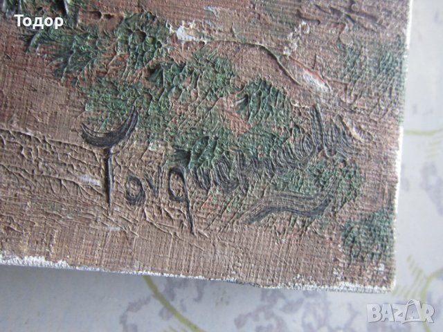 Стара картина масло върху платно подписана , снимка 4 - Картини - 37342961