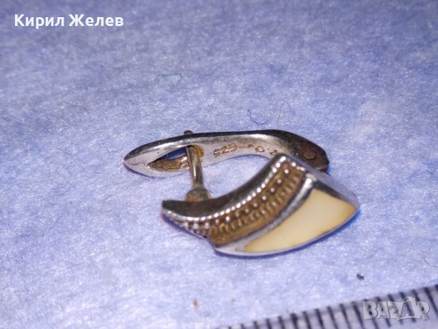 ПРЕКРАСНА СРЕБЪРНА СКЪПОЦЕННА ВИНТИДЖ АРТ ОБЕЦА СРЕБРО 925 АНГЛИЯ с ШЛИФОВАН ЛУНЕН КАМЪК 27048, снимка 7 - Обеци - 40757773