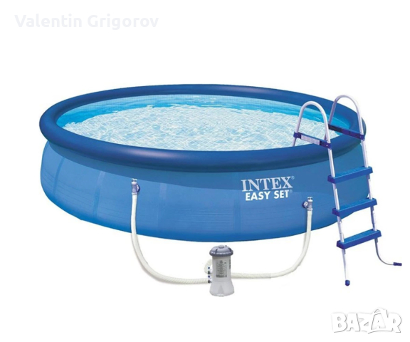 Надуваем басейн с филтрираща помпа EASY SET 457 х 107 см INTEX CROCOLAND, снимка 1 - Други стоки за дома - 44765771