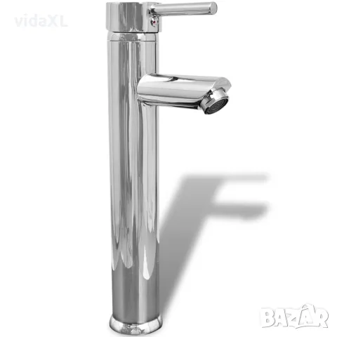 vidaXL Мивка за баня със смесител, керамична, кръгла, бяла, снимка 7 - Мивки - 56146382