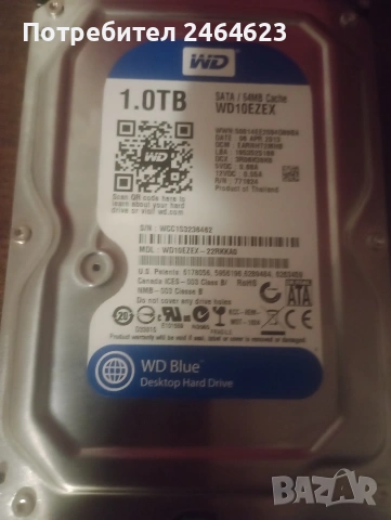 Western Digital Blue 1TB — WD10EZEX, снимка 2 - Твърди дискове - 53930786