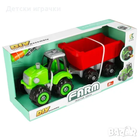 Трактор с ремарке за сглобяване, творчески комплект, креативен комплект , снимка 2 - Коли, камиони, мотори, писти - 49718101
