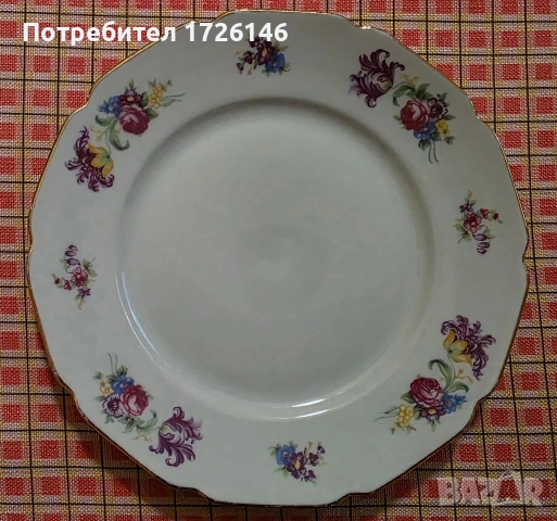 Порцеланови чинии със златен кант Heinrich & Co, Bavaria, Germany - 5 броя