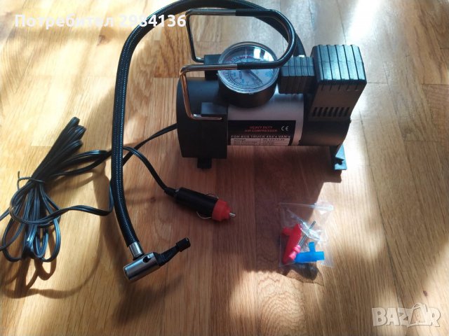 12 V КОМПРЕСОР ЗА ВЪЗДУХ С ВГРАДЕН МАНОМЕТЪР ЗА ПОМПАНЕ НА ГУМИ  , снимка 7 - Аксесоари и консумативи - 38241132