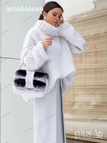 Дамски модерен нов пухкав пуловер с дълъг ръкав, 4цвята - 023 , снимка 7 - Блузи с дълъг ръкав и пуловери - 42843370