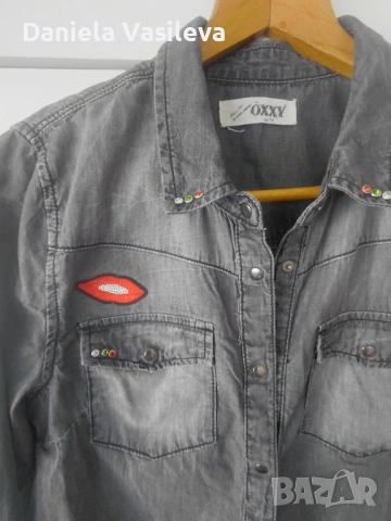 Дънкова ризка М, марка OXXY, снимка 2 - Ризи - 54278473