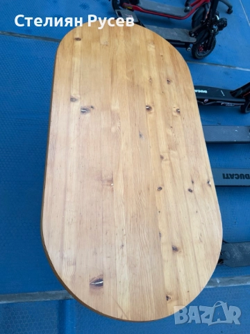 0312  ЧАМ дървена трапезна маса  68/138 см -цена 152лв или 77,72 евро d+ -НЕ СЕ разтяга  78см висока, снимка 5 - Маси - 52646403