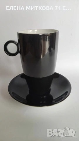 *Anna Burg* Германия два двойни сета-за кафе и за чай- в черно и бяло, снимка 3 - Чаши - 53181079