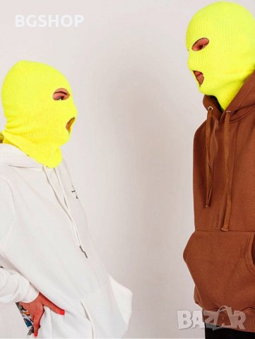 Зимна шапка маска - Yellow Neon Balaclava, снимка 3 - Шапки - 30397935