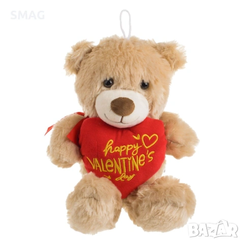 Плюшено мече с червено сърце за Свети Валентин 24 см_1245311