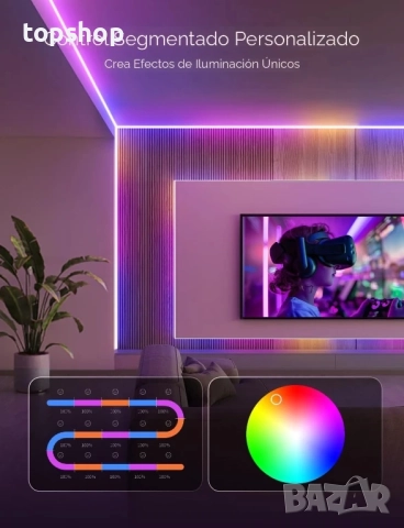 ЧИСТО НОВО Govee COB LED лента Pro, 3 метра LED светлини съвместими с Alexa, Google Assistant..., снимка 4 - Лед осветление - 51598442