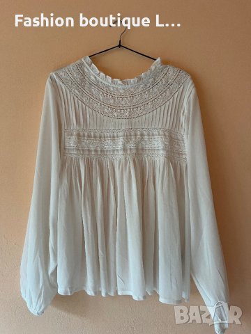Бяла блуза S размер 100% памук 🤍, снимка 1 - Блузи с дълъг ръкав и пуловери - 44182792