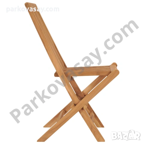 Сгъваеми градински столове тиково дърво масив, снимка 9 - Градински мебели, декорация  - 54163324