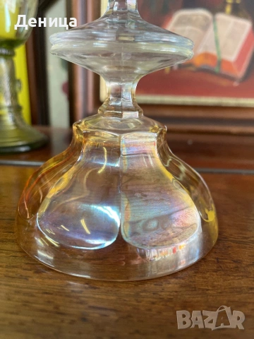 Чаши за двама♥️ Италианско художествено стъкло от Empoli.   Произведени са в района на Емполи, Итали, снимка 8 - Чаши - 54117628